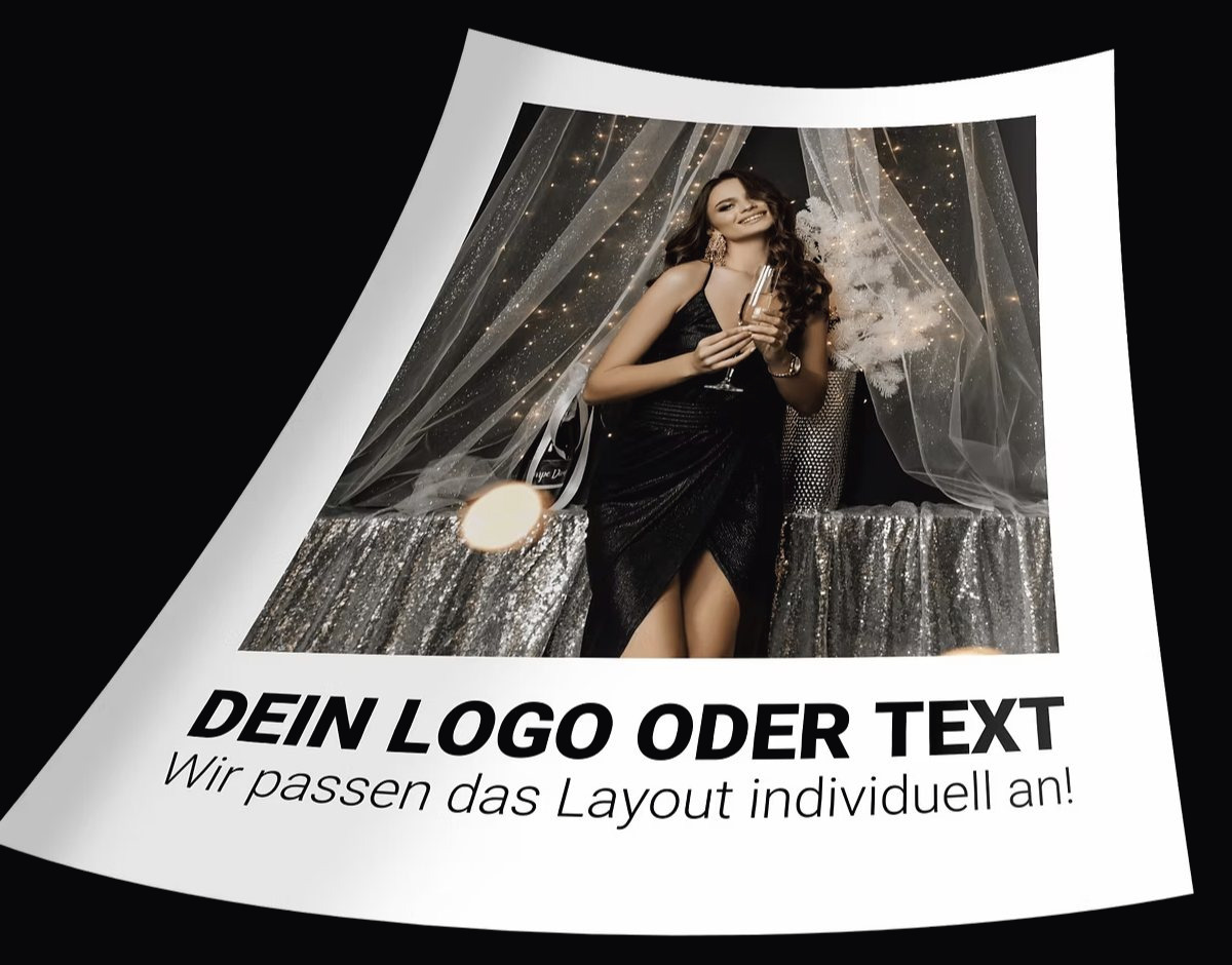 Gedrucktes Foto mit individuellem Layout: Dein Logo oder Text